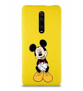 Xiaomi Redmi K20 Soft Premier Kapak Mickey Mouse-A Tasarımlı Silikon Kılıf - Sarı (Şeffaf)
