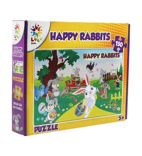Laço Kids - Mutlu Tavşan Puzzle Oyunu- HAPPY RABBITS 27x40 cm 130 Parça LC15002