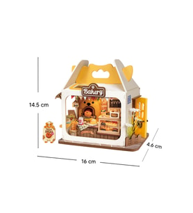 Mini Fırın 3D Puzzle Ahşap Minyatür Maket Kiti DIY Kendin Yap