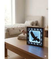 Şampiyon Beşiktaş Temalı Kartal Figürlü Işıklı Dekoratif Gece Lambası (Kristal Mavi)
