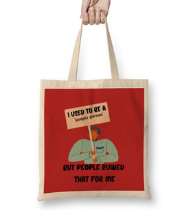 Sarcasm Funny Comment Quotes Gift - Sarcastic Women And Men Humorous Saying Bez Çanta Uzun Saplı