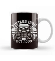 Vintage Iron Hot Rods American Classic Old Car Automobile Kupa Bardak Porselen