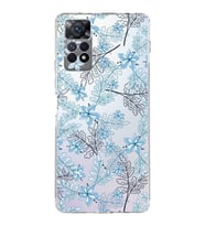 PrintiFy Xiaomi Redmi Note 12 Pro 4G Uyumlu Kamera Korumalı Floral Mavi Tasarımlı  Kılıf