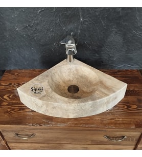 Traverten Üçgen Lavabo