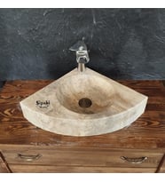 Traverten Üçgen Lavabo