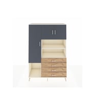Hyperion Dolap 7 Raflı 4 Çekmeceli 3 Kapaklı 132x44x195 Aytaşı-Antrasit/Çam