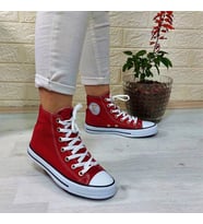 Fiyra 555 Kırmızı Uzun Unisex Sneaker Keten Spor Ayakkabı