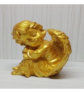 Evlilik Yıl Dönümü Hediyesi Kız Arkadaşa Doğum Günü Hediyesi  Melek Figürü -  Polyester (Gold)