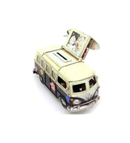 Dekoratif Metal Minibüs Çerçeveli ve Kumbaralı 1210E-3394SS (Beyaz)
