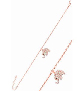 Söğütlü Silver Gümüş rose zirkon taşlı fil bileklik