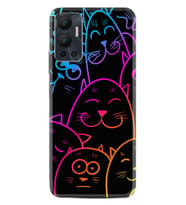 Infınix Hot 12 Kılıf Silikon Desen Özel Seri Neon Cats 1790