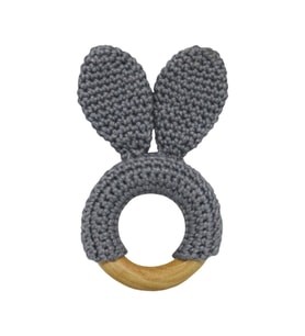 Organik Amigurumi Koyu Gri Mini Bunny Diş Kaıyıcı Koyu Gr
