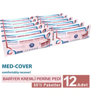 MED-COVER Bariyer Kremli Perine Bölgesi Temizleme Pedi/mendili 50'li - 12 Adet