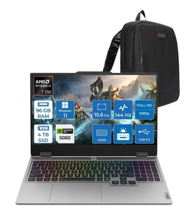 Lenovo Loq 15AHP10 Amd Ryzen 7 250 Aı 96GB Ddr5 4tb SSD 8GB/RTX5060 100W Gddr7 15.6" Fhd (1920X1080) IPS 300NITS 144Hz WIN11PRO Gaming BILG.83JG008UTRP30+ZETTAÇANTA