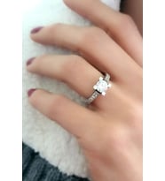 Swarovski taşlı gümüş tek taş yüzük