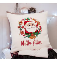 Mutlu Yıllar & Merry Christmas & Yılbaşı & Noel Baba Tasarımlı Yastık