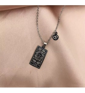 Kişiye Özel 925 Ayar Gümüş Aslan Burcu Tarot Kolye