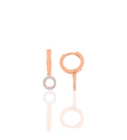 Söğütlü Silver Gümüş zirkon taşlı daire  küpe (Rose)