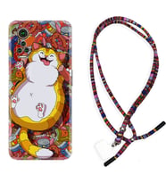 General Mobile GM 21 Pro GM 22 Pro Plus Kılıf Boyun Asklı Rasta Silikon Tombul Kedi 1739