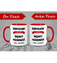 İnşaat Mühendisine Hediye Dünyanın En İyi İnşaat Mühendisi Kupası (Beyaz)