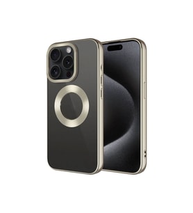 Apple iPhone 15 Pro Max Uyumlu Kılıf Tek Kamera Çerçeveli Logo Gösteren Zore Omega Kapak (Koyu Gri)