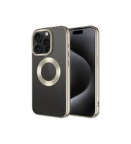 Apple iPhone 15 Pro Max Uyumlu Kılıf Tek Kamera Çerçeveli Logo Gösteren Zore Omega Kapak (Koyu Gri)