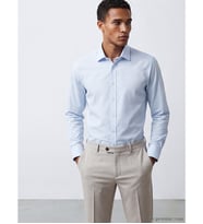 LCW BUSINESS Mavi Slim Fit Uzun Kollu Poplin Erkek Gömlek