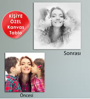 Kişiye Özel Karakalem Efektli Kanvas Tablo