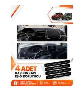 PEUGEOT RİFTER (2018-2026) Uyumlu Ön Torpido Koruma Kılıfı Halısı - Siyah Gri
