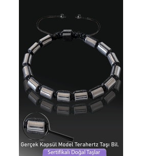 Sertifikalı Kapsül Model Gerçek Terahertz Taşı Bileklik - Titreşim Taşı (Çok Renkli)