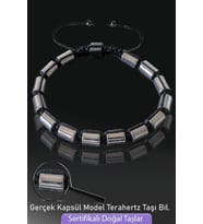 Sertifikalı Kapsül Model Gerçek Terahertz Taşı Bileklik - Titreşim Taşı (Çok Renkli)