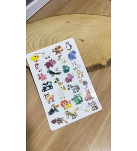 Hayvanlar Sticker Set a5 kağıt 2 sayfa toplam 56 Adet Sticker
