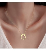 Kişiye Özel 925 Ayar Gümüş Sarılan Eller İsim Kolye (Gold)