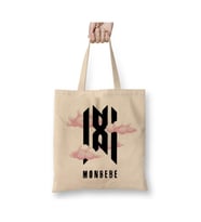 Kpop Monbebe Beyaz Bez Çanta Uzun Saplı Alışveriş Çantası Plaj Çantası