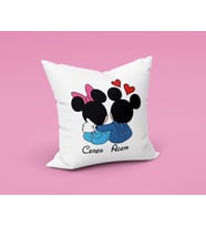 Mickey & Minnie Mouse Sevgili Çift Tasarımlı Yastık Kişiye Özel