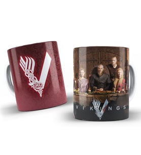 Viking Temalı Özel Tasarım Porselen Kupa Bardak Erkek Hediyesi 330ml