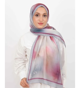 Luissa Soft Şal Bahar Desen Gri Mürdüm