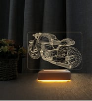 Motorsiklet Tasarımlı Kişiye Özel İsimli 3d Led Masa Lambası Doğum Günü Hediyesi Lamba