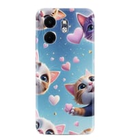 Infinix Smart 9 Kılıf Boutique Baskılı Resimli Kalp ve Kedi Pcode -035