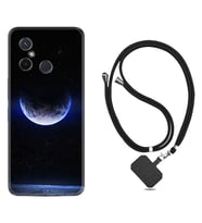 Xiaomi Redmi 12C Kılıf Resimli Boyun Askılı İpli Desenli Silikon Series Midnight Moon 1802