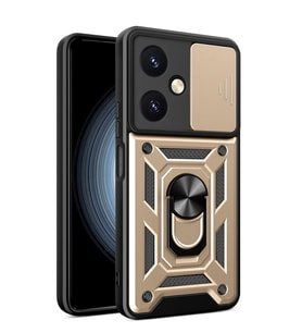 Durukar® Vivo Y27 Kılıf Pars Lens Yüzüklü Silikon - Gold