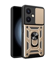 Durukar® Vivo Y27 Kılıf Pars Lens Yüzüklü Silikon - Gold