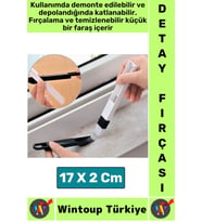Ergonomik Elektronik Kapı Pencere Köşe Zor Nokta Çok Amaçlı MİNİ Detay Temizlik Fırçası Faraş 2 in 1