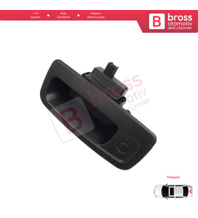 Renault Kangoo 2 Express FW Be Bop KW Mercedes Citan W415 için Tek Kapı Arka Bagaj Açma Kolu Siyah