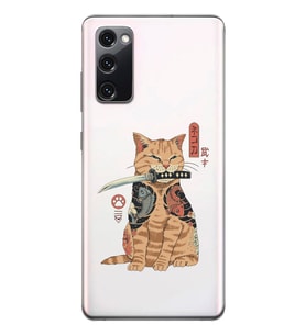 Samsung Galaxy S20 FE Uyumlu Catana Kedi Tasarımlı Şeffaf Telefon Kılıfı