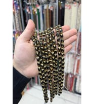 Tibet Akik Taşı Arpa Kesim Sarı Siyah 8x12mm Doğal Taş Dizi