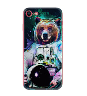 Apple iPhone 5 6 7 8 Plus Se XR Kılıf Desemli Silikon Astronot Panda 1755