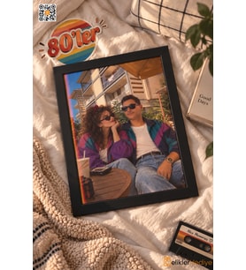 80'ler Akımı Kişiye Özel Fotoğraf Çerçevesi Retro Nostaljik Sevgiliye Hediye