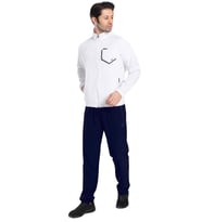 Crozwise 1242-08 Lycra Armüllü Erkek Eşofman Takım BEYAZ_LACİVERT (Beyaz-Lacivert) (Beyaz - Lacivert)