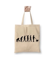 Evolution Pug Evrim Köpek Beyaz Bez Çanta Uzun Saplı Alışveriş Çantası Plaj Çantası
